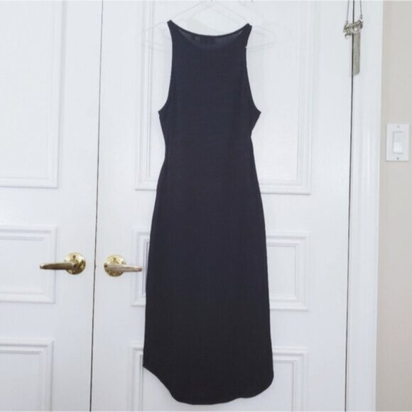 ARITZIA Wilfred Free "Chrissy" Black Heathered Jersey Knit Halter Dress- M - Picture 9 of 13
